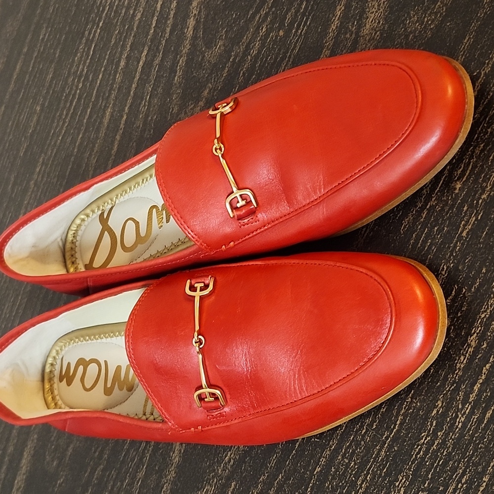 Red Lorraine Loafers Bit 8.5 Soft Leather